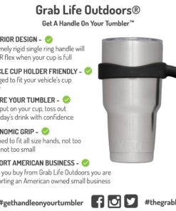 Grab Life Outdoors - Handle For YETI Rambler 30 Oz Tumbler Cup - Fits Ozark Trail, RTIC & more - (Handle Only) - Black 27 91dWTaVUQhL