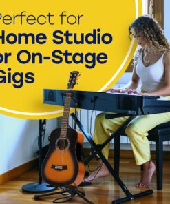 Hola! Music Guitar Stand - Height Adjustable, Collapsible w/Padded Neck & Yoke - Pack of 1 Tripod Tripod - 1 pack 30 91ddOk9fzKL