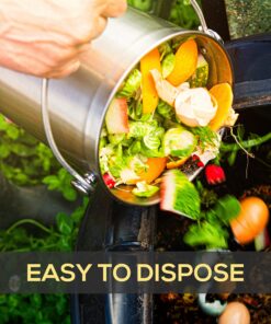 Utopia Kitchen Compost Bin for Kitchen Countertop - 1.3 Gallon Compost Bucket for Kitchen with Lid - Includes 1 Spare Charcoal Filter (Silver) Silver 29 91dkcIOVBbL