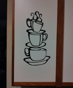 Coffee Cup Double Sided Visual Removable Wall Vinyl Sticker Decals Decor Art Bedroom Design Mural Black 15'' X 8'' 22 91dml2 DGCL
