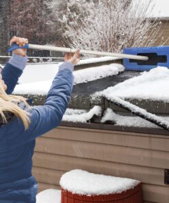 Snow Joe SJBLZD The Original 2-In-1 Telescoping Snow Broom + Ice Scraper w/18-Inch No-Scratch Foam Head, Closed Cell Foam for No Water Absorption, Blue Original Snow Broom 28 91dwEEKYGxL