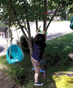 Rainbow Craft 6.6FT Climbing Rope Ladder Ninja Ladder for Kids - Kids Ninja Warrior Obstacle Course Accessories - Ninja Warrior Slackline Ladder, Playground Ninja Obstacles Swing Rope Ladder 21 91dzXlcEBFL