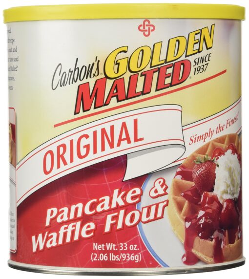 Golden Malted Waffle and Pancake Flour, Original, 33-Ounce Can 33 Ounce (Pack of 1)