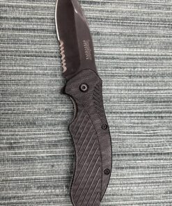 Kershaw Clash Black Serrated Pocketknife, 3" 8Cr13MoV Steel Drop Point Blade, Assisted One-Handed Flipper Opening, Folding Utility EDC 52 91e5fLDIdqL