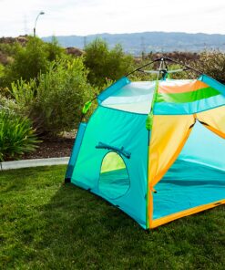 Pacific Play Tents One Touch Tent 48" X 38.5" High, Green/Orange/Blue 36 91e6IHQL0UL