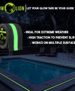 Alternative view of Anti Slip Tape Outdoor Stair Treads Non-Slip Grip Tape for Stairs, Glow in Dark Tape: Waterproof, Reflective, Safety & Traction Tread Tape by Glow Lion 2" Anti-Slip Tape