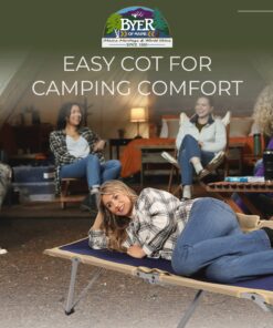 BYER OF MAINE Easy Cot - Extra Large Folding Cot - Heavy Duty Cot for Indoor and Outdoor Use - Cot Bed for Adults - 78”L X 31”W X 18”H - 330 lb Capacity 1 13 91eDukKAfNL