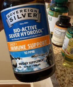 Sovereign Silver Bio-Active Silver Hydrosol for Immune Support - Colloidal Silver Liquid -10 ppm, 32oz (946mL) - Economy Size 32 Fl Oz (Pack of 1) Standard Packaging 28 91eEzNu4 oL