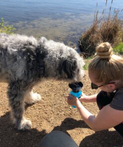 Highwave AutoDogMug Dog Water Bottle BPA-Free Portable Dog Water Bottle | Leak-Proof Portable Dog Water Bottle for Hiking and Traveling | Dish-Washer Safe, 20 oz Blue 32 91eGbAfAFAL