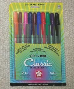 SAKURA Gelly Roll Gel Pens - Medium Point Ink Pen for Journaling, Art, or Drawing - Assorted Colored Ink - 10 Pack 10 Count (Pack of 1) 29 91eHnMOuFdL