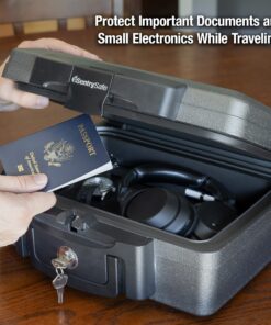 Sentry Safe Safe Box, Fireproof Waterproof, Lock Box, Black, Exterior: 14.3 in W x 13 in D x 6.1 in H 26 91eIwRCjnSL