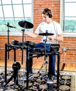 Alesis Nitro Mesh Kit - Electronic Drum Set with Quiet Mesh Pads, USB MIDI, Kick Pedal and Rubber Kick Drum, 40 Kits, 385 Sounds, Drum Lessons 1st Generation 56 91ePIR0BNjL