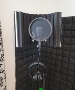 LyxPro VRI-30 Sound Absorbing and Vocal Booth Recording Microphone Isolation Shield Panel for Home Office and Studio Portable & Foldable Stand Mount Adjustable 41 91eVjQgUklL