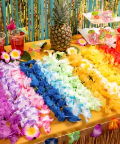 Joyin Toy 36 Counts Hawaiian Leis Bulk, Tropical Flower Lei Hawaiian Lei Beach Hawaii Luau Party Favors Decoration Birthday Party Supplies(3 Dozen) 29 91eWhok7hL