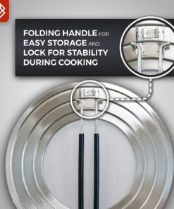 Dishwasher-Safe Splatter Screen Splash Guard for Kitchen Frying Pan Grease - Shields 99% of Stove Top from Bacon, Oil, or Deep Fryer - Easy to Clean or Store - Foldable Heat-Resistant Silicone Handle 29 91eYftnG9RS