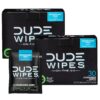 DUDE Wipes - On-The-Go Flushable Wipes - 2 Pack, 60 Wipes - Unscented Extra-Large Individually Wrapped Adult Wet Wipes - Vitamin E & Aloe - Septic and Sewer Safe Fragrance Free 30 Count (Pack of 2) 7 91ecW6WfxL
