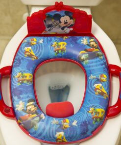 Disney Mickey Mouse Deluxe Soft Potty Seat for Toilet Training Kids with Fun Sounds - Soft Cushion, Baby Potty Training, Safe, Easy to Clean 10 91ef46IIZeL