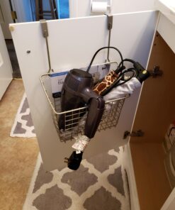 Spectrum Grid Over the Cabinet Wire Storage Basket Large (Satin Nickel Powder Coat) - Organizer for Bathroom, Kitchen, Under Sink, Pantry, Hair Tools, & More 38 91egb9 daL 1