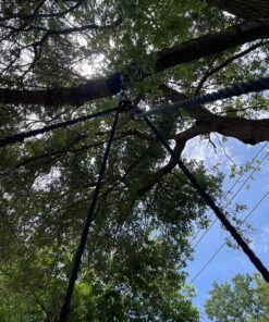 SUPER DEAL 40'' Spider Web Tree Swing Round Net Swing Platform Rope Swing Set for Kids Adult, 71" Detachable Nylon Rope with Swivel for Outdoor Backyard, Max 660 Lbs Extra Safe Steel Frame, Black 40 inch 37 91ejFLDZ9DL