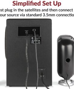 Cyber Acoustics CA-3810 2.1 Multimedia Speaker System with Subwoofer, 80 Watts Peak Power, Strong Bass, Perfect for Music, Movies, and Games 12 91ekdofITLL