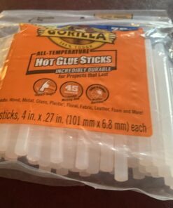 Gorilla Hot Glue Sticks, Mini Size, 4" Long x .27" Diameter, 75 Count, Clear, (Pack of 1) Mini Size 4" Standard Packaging 36 91emsUKDeiL