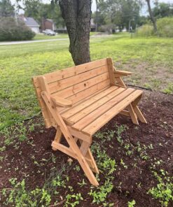 Best Choice Products 2-in-1 Transforming Interchangeable Outdoor Wooden Picnic Table Garden Bench for Backyard, Porch, Patio, Deck w/Umbrella Hole - Natural 51 91ep4Gw18L