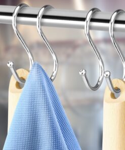Pro Chef Kitchen Tools Double Utility Hooks - Dual S Hook 10 Pack Set - Hanging S Shaped Heavy Duty Metal Hooks for Outdoor Garage Home Storage Organization - Fits Utensil Rack Rails - Pot Hanger Bar 22 91f fqMMeIL