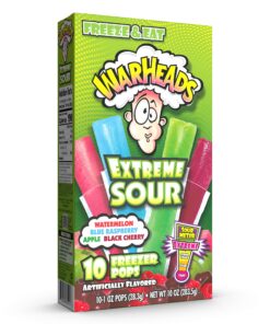 Warheads, Fat Free Freezer Pops, Assorted Flavors, Extreme Sour ,12 Boxes,10 - 1 oz pops per box,1 Ounce (Pack of 120) 1 Ounce (Pack of 120) 16 91f1OQPiOoL