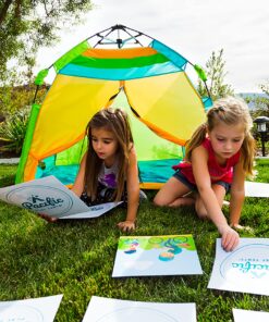 Pacific Play Tents One Touch Tent 48" X 38.5" High, Green/Orange/Blue 37 91f87aJIwmL