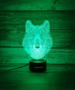 WANTASTE Wolf 3D Night Light for Boys Girls Room, Bedside Lamp Toys Decor Gifts for Kids Baby, 7 Colors Changing Nightlight with Smart Control Cool Wolf 13 91f9C54olpL