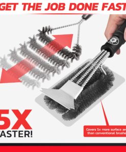 Grill Brush - Grill Cleaner Brush Grill Accessories for Outdoor Grill - Safe BBQ Brush for Grill Cleaning - Heavy Duty 17" Grill Brushes Grill Brush with Scraper 26 91f9qRkoQFL