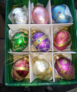 Kurt Adler GG0517 Glass Decorative Egg Ornament, 45Mm, Set Of 9 Kurt S. Adler YAMGG0517 30 91fAV4MB4lL