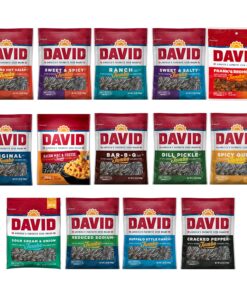 Peaceful Squirrel Variety, DAVID Sunflower Seeds jumbo Variety of 14 Flavors, Keto Friendly, On-The-Go Snack, 5.25 Ounce 9 91fDZDanhL