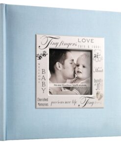 Alternative view of MCS 200-Pocket Fabric Baby 4x6 Photo Album with Writing Space, 8.5 x 8.5 Inches, Baby Blue