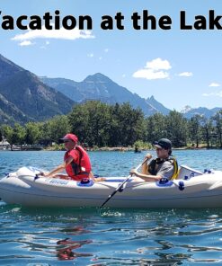 Sea Eagle SE9 Lightweight Inflatable Boat with Inflatable Floor, 5' Oar Set, Boat Bag, Foot Pump, 2 Seats Great for Boating, Motoring, Rowing, Fishing & Yacht Tending Fisherman's Dream 14 91fWo1Yd86L
