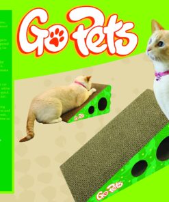 GoPets Premium Cat Scratcher - Wedge Shaped Corrugated Cardboard, Ergonomic Scratching Posts, Reversible Design, Lasts 2X Longer, with 1 Pack Catnip & Hidden Toy Cutouts for Endless Feline Play Fun 36 91fYkxSSbfL 1