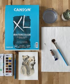 Canson XL Watercolor Pads, 9 In. x 12 In., Pad Of 30 (100510941) (98773) 9x12 Fold Over 30 91fgbyh7NhL