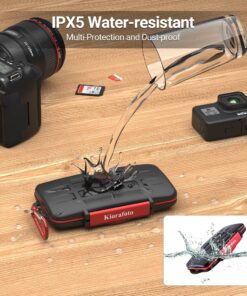 Kiorafoto Professional Water-Resistant Anti-Shock Holder Storage SD SDHC SDXC TF Memory Card Case Protector Cover with Carabiner for 12SD Cards & 12 Micro SD Cards for 12 SD + 12 Micro SD 36 91fh6WZ810L 1