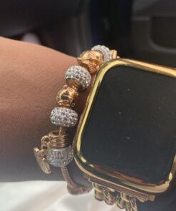 Long Way® Gold Plated Snake Chain Glass Beads I Love You Charm Beaded Bracelets for Women Yellow 29 91fnE2TeHkL