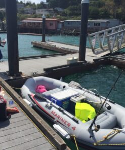 INTEX 68376EP Mariner 4 Inflatable Boat Set: Includes Deluxe 54in Aluminum Oars and High-Output-Pump – SuperTough PVC – Inflatable Thwart Seats – 4-Person – 1100lb Weight Capacity 43 91fx97VpgVL