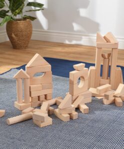 Alternative view of KidKraft 60-Piece Wooden Cutout Shapes Block Building Architectural Set - Natural