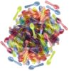 Mini Taster Spoons - Clear Plastic - Blue, Pink, Green, Yellow, Orange - 150 Pack by Outside the Box Papers