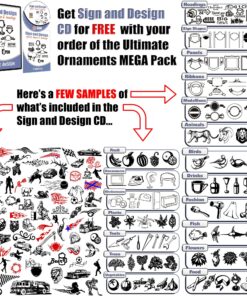 Sign Clipart, Design Elements, Scrolls, Floral, Flourishes, Ornamental Panels Frames Vinyl Cutter Plotter Vector Clip Art Images, Graphics on CD [includes Sign 12 91g9r3IZKcL