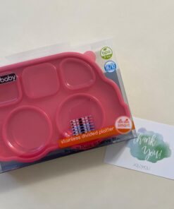 Innobaby Stainless Bus Plate with Airtight Sectional Lid, The Original, Leak-Resistant Divided Platter, Mom Invented Fun Shape Plate Din Din Smart for Babies, Toddlers and Kids, BPA Free Plate, Blue 36 91gHJbbG 0L