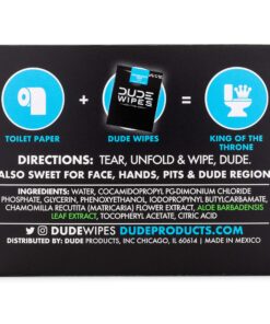 DUDE Wipes - On-The-Go Flushable Wipes - 2 Pack, 60 Wipes - Unscented Extra-Large Individually Wrapped Adult Wet Wipes - Vitamin E & Aloe - Septic and Sewer Safe Fragrance Free 30 Count (Pack of 2) 17 91gLb79H dL