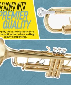 Mendini By Cecilio Bb Trumpet - Trumpets for Beginner or Advanced Student w/Case, Cloth, Oil, Gloves - Brass Musical Instruments For Kids & Adults Black 13 91gT4nWq2S 3