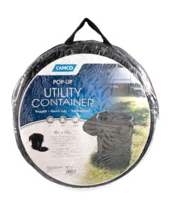 Camco Pop-Up Utility Container | Features Heavy Duty Liner & Zipper Close Lid | Holds 30-Gallon Kitchen-Size Trash Bags | Stands 2-Ft Tall & Collapses for RV Storage and Organization (42893) 18 91gTFzJqFL