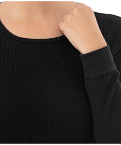 Fruit of the Loom Women's Micro Waffle Premium Thermal Underwear Tee Shirt X-Large Black/Black 13 91gWnBUrpL 1