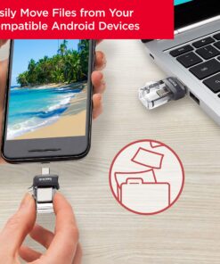 Alternative view of SanDisk 128GB Ultra Dual Drive m3.0 for Android Devices and Computers - microUSB, USB 3.0 - SDDD3-128G-G46, Black 1 Count (Pack of 1)