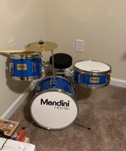 Mendini By Cecilio Kids Drum Set - Junior Kit w/ 4 Drums (Bass, Tom, Snare, Cymbal), Drumsticks, Drum Throne - Beginner Drum Sets & Musical Instruments Sky Blue 13-inch 32 91gXcDqxrrL
